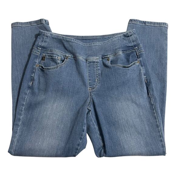 Belle Kim Gravel Womens Size 8 Pull On Skinny Jeans Mid Rise Blue Stretch Denim - Picture 3 of 10